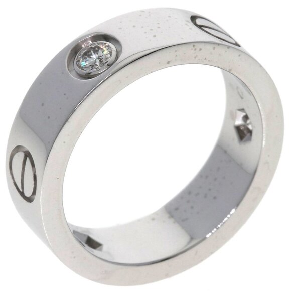 CARTIER 18k White Diamond Love Ring #50 - Picture 2 of 9